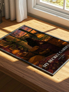 My Secret Garden watercolour book poster framed on wall – non fiction wall art