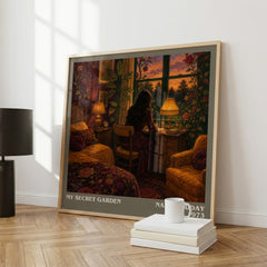 My Secret Garden literary print framed by window – literary home decor