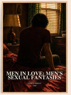Men in Love: Men's Sexual Fantasies watercolour book poster by Nancy Friday – framed literary art print
