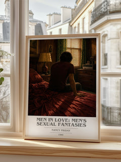 Men in Love: Men's Sexual Fantasies book cover poster colour and style options – Nancy Friday book art
