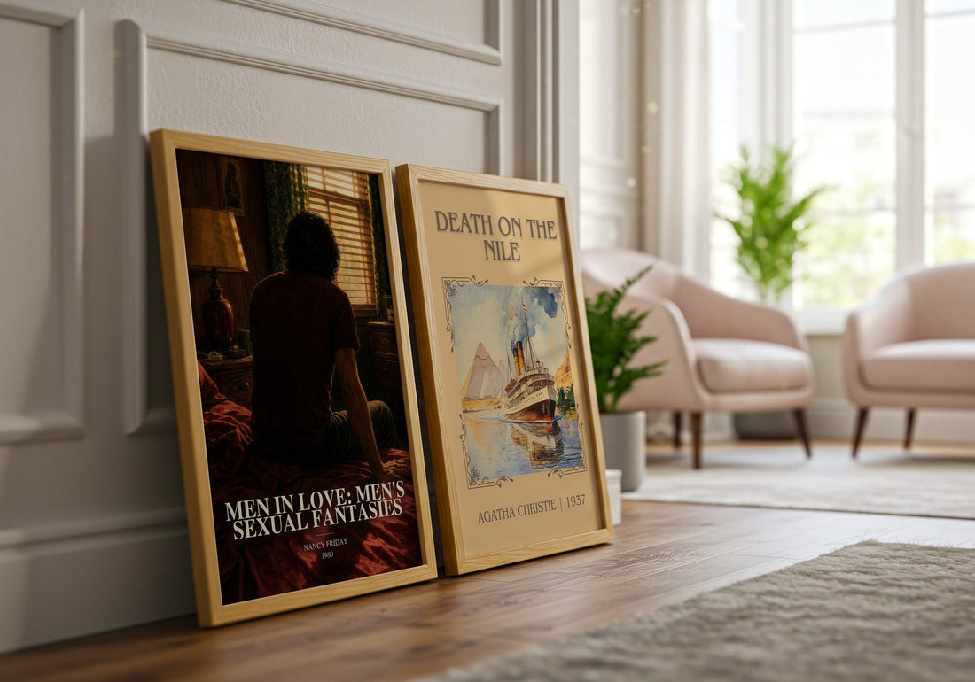 Men in Love: Men's Sexual Fantasies watercolour print framed by window – literary home decor
