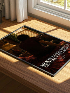 Men in Love: Men's Sexual Fantasies watercolour book poster framed on wall – non fiction wall art