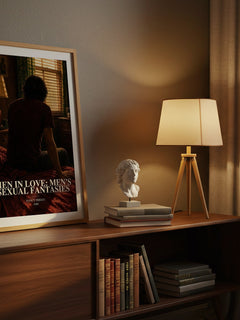Men in Love: Men's Sexual Fantasies watercolour print on bookshelf – Nancy Friday fan gift