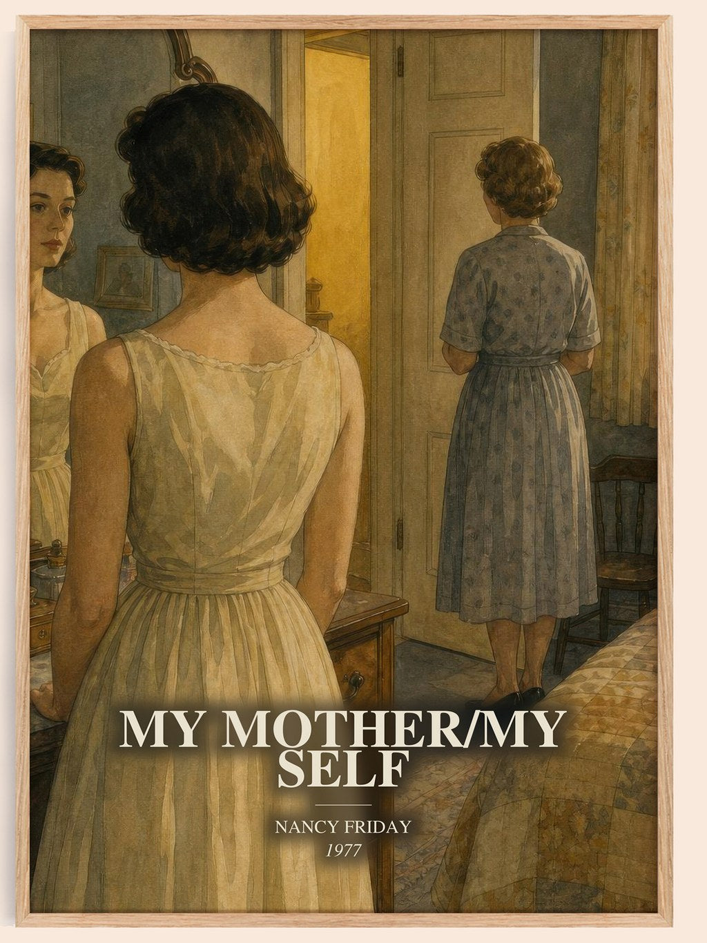 My Mother/My self watercolour book poster by Nancy Friday – framed literary art print