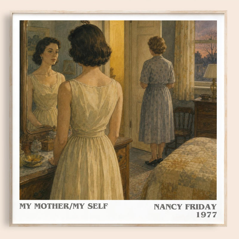 My Mother/My self literary book poster by Nancy Friday – framed literary art print