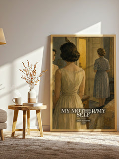 My Mother/My self watercolour print in frame leaning in hallway – non fiction wall art