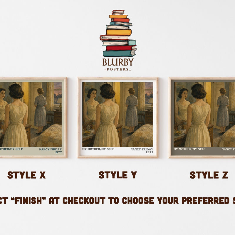 My Mother/My self literary print in frame leaning in hallway – non fiction wall art