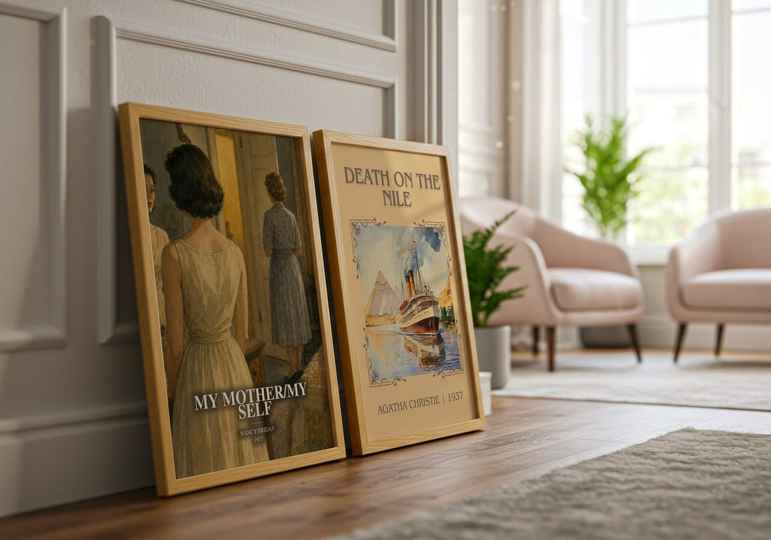 My Mother/My self watercolour print framed by window – literary home decor