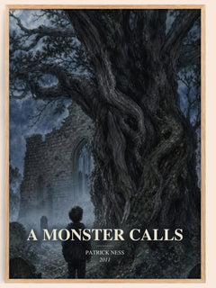 A Monster Calls watercolour book poster by Patrick Ness – framed literary art print