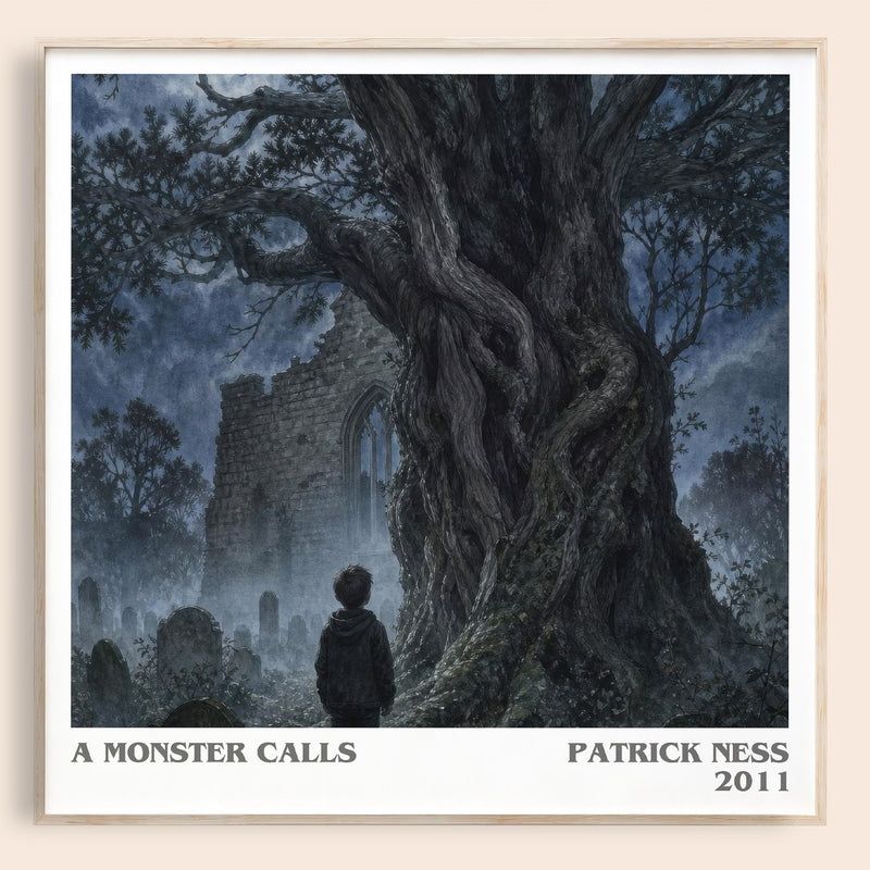 A Monster Calls literary book poster by Patrick Ness – framed literary art print