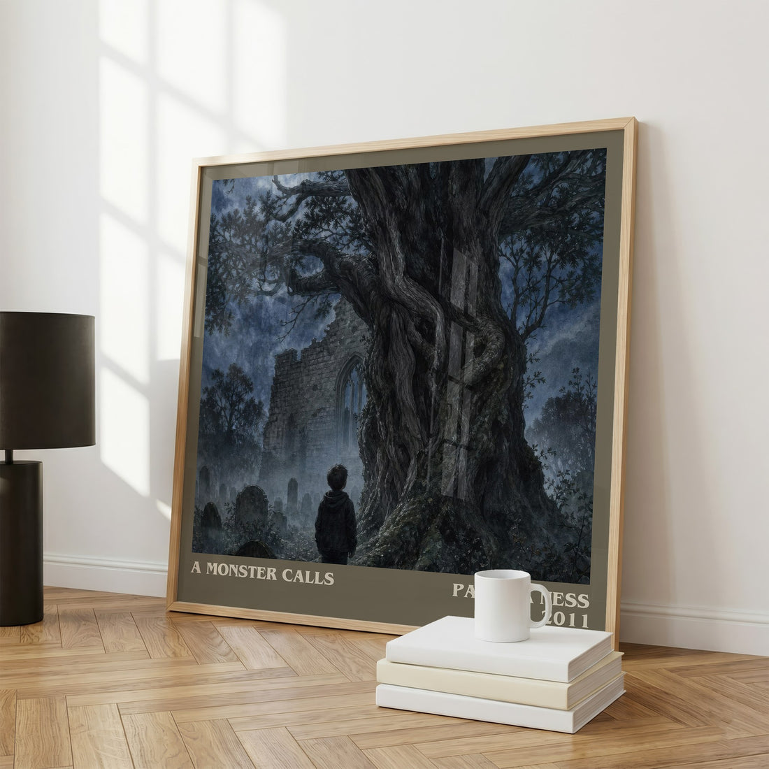 A Monster Calls literary print framed by window – literary home decor
