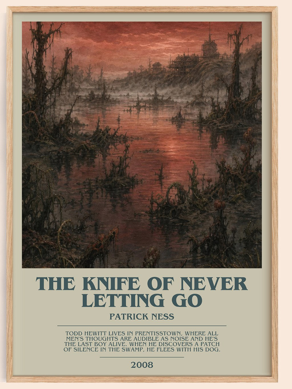 The Knife of Never Letting Go bookish book poster by Patrick Ness – framed literary art print