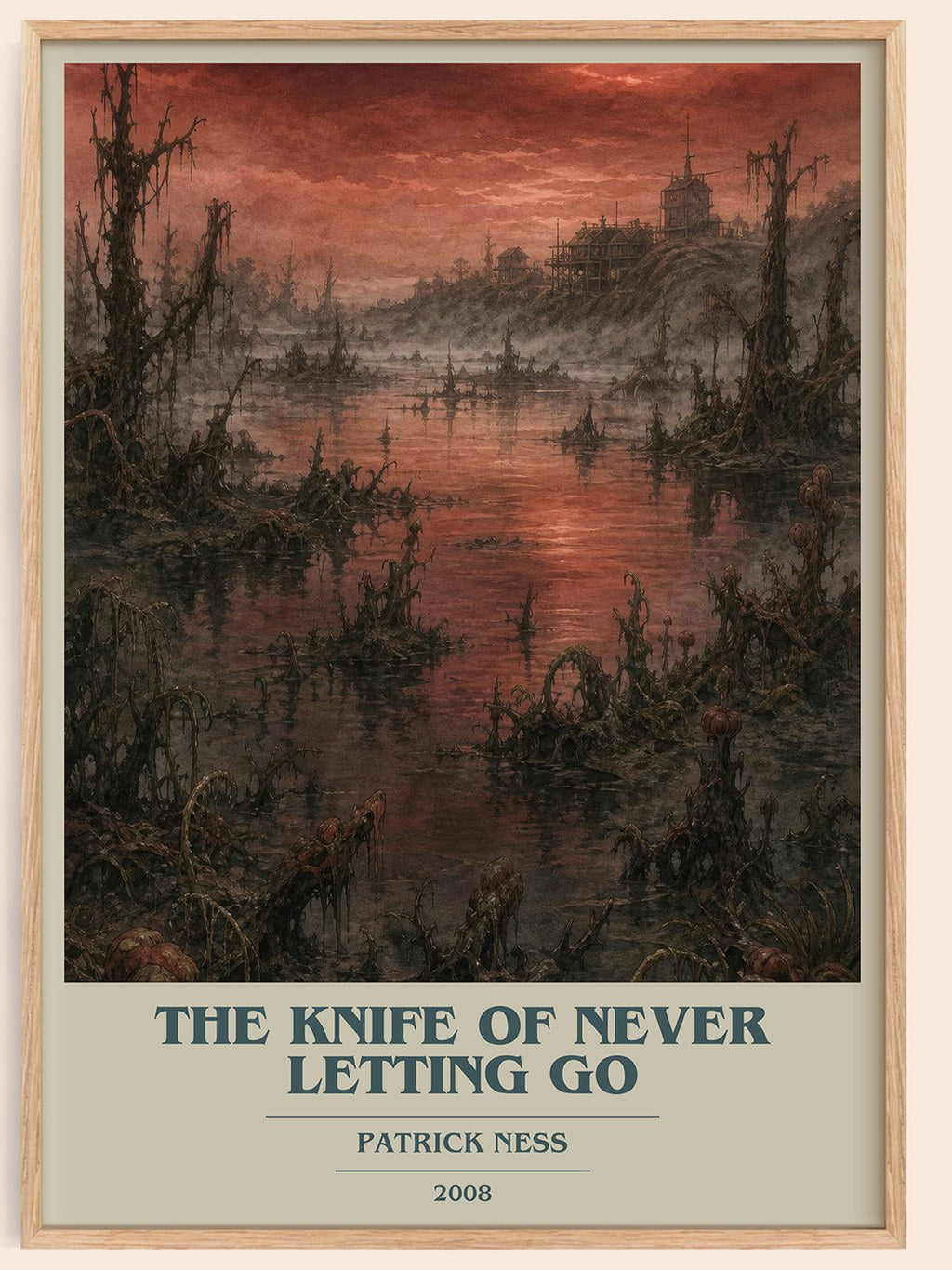 The Knife of Never Letting Go book cover book poster by Patrick Ness – framed literary art print
