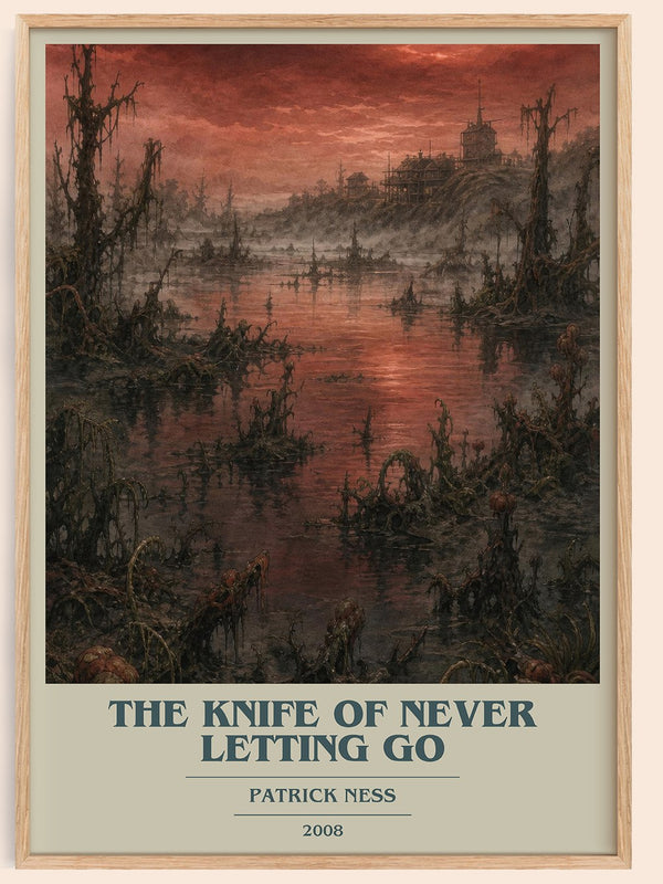 The Knife of Never Letting Go book cover book poster by Patrick Ness – framed literary art print