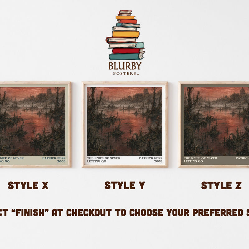 The Knife of Never Letting Go literary print in frame leaning in hallway – dystopian wall art