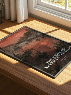 The Knife of Never Letting Go watercolour book poster framed on wall – dystopian wall art