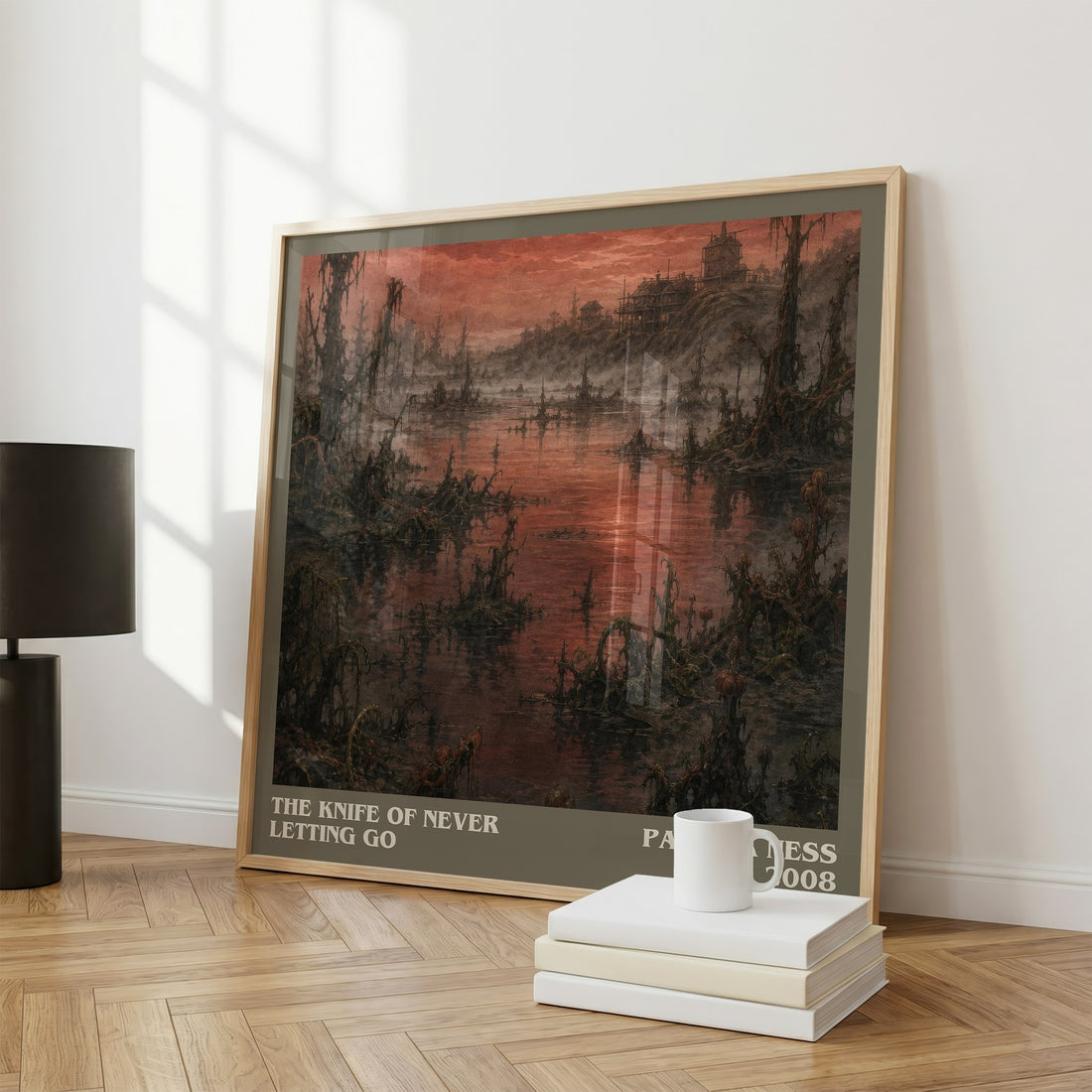 The Knife of Never Letting Go literary print framed by window – literary home decor