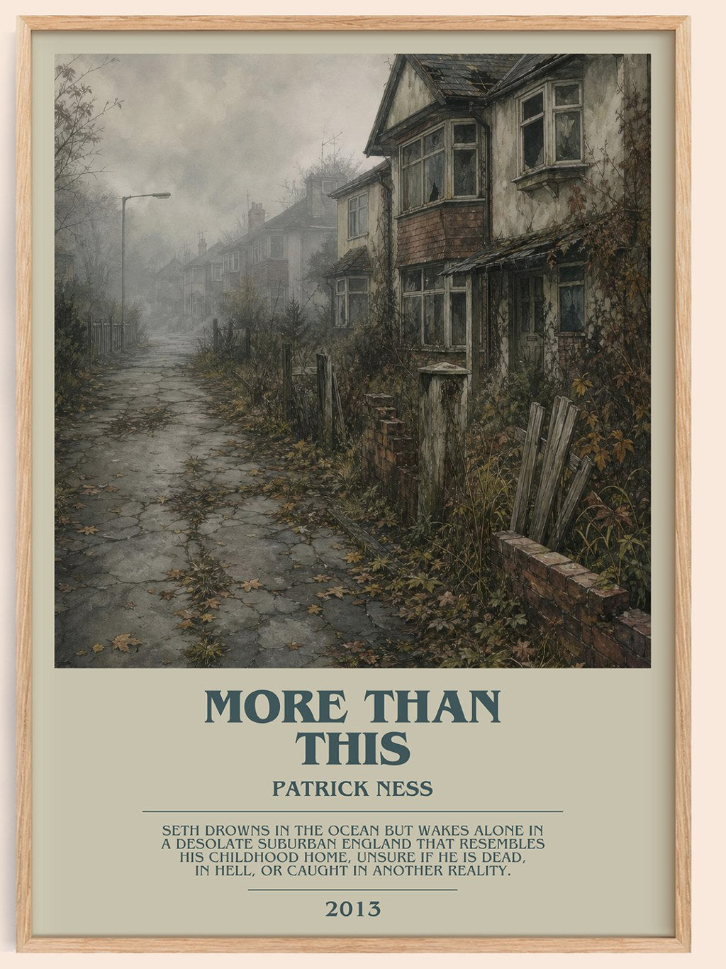 More Than This bookish book poster by Patrick Ness – framed literary art print