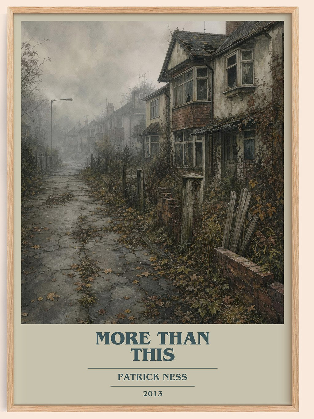 More Than This book cover book poster by Patrick Ness – framed literary art print