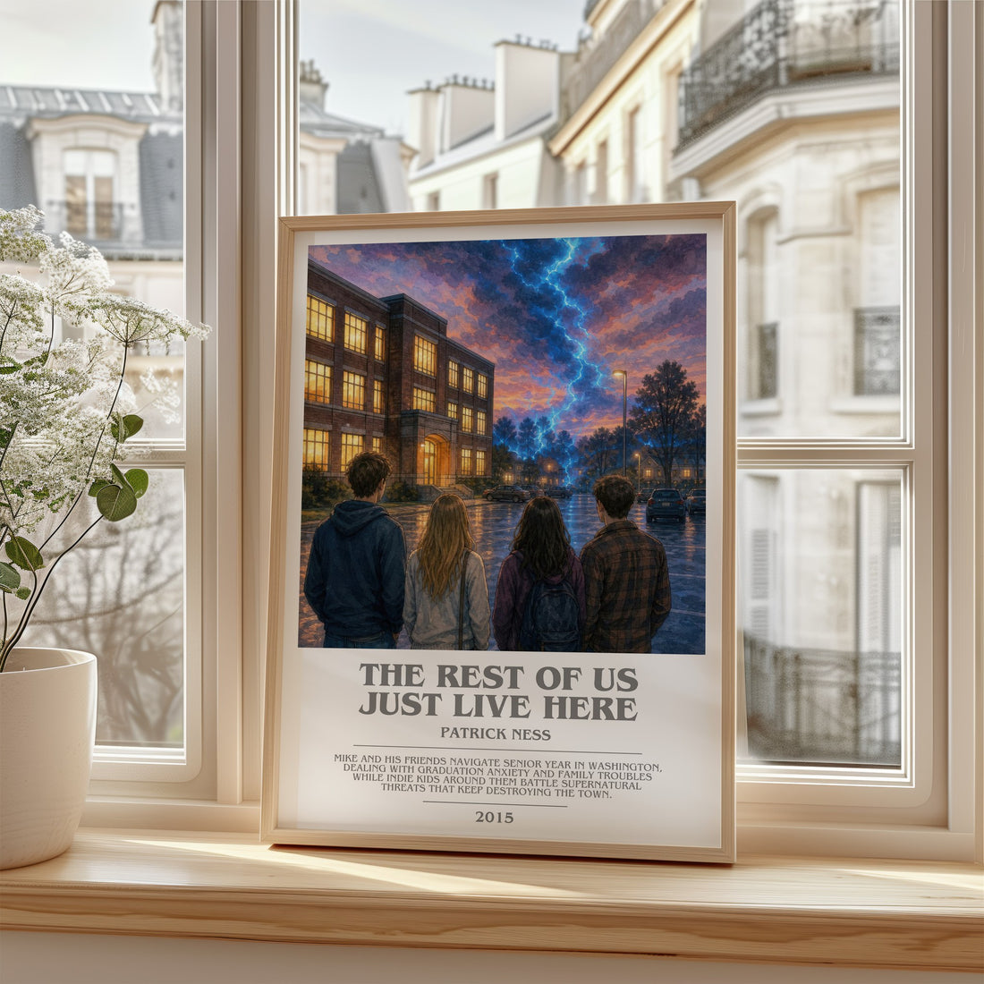The rest of us just live here bookish poster colour and style options – Patrick Ness book art