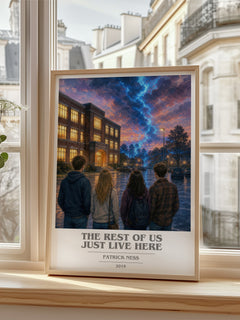 The rest of us just live here book cover poster colour and style options – Patrick Ness book art