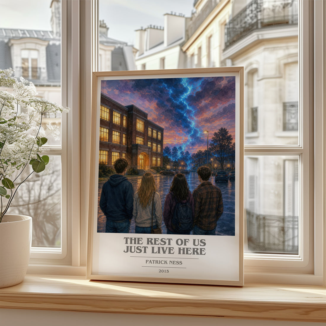 The rest of us just live here book cover poster colour and style options – Patrick Ness book art