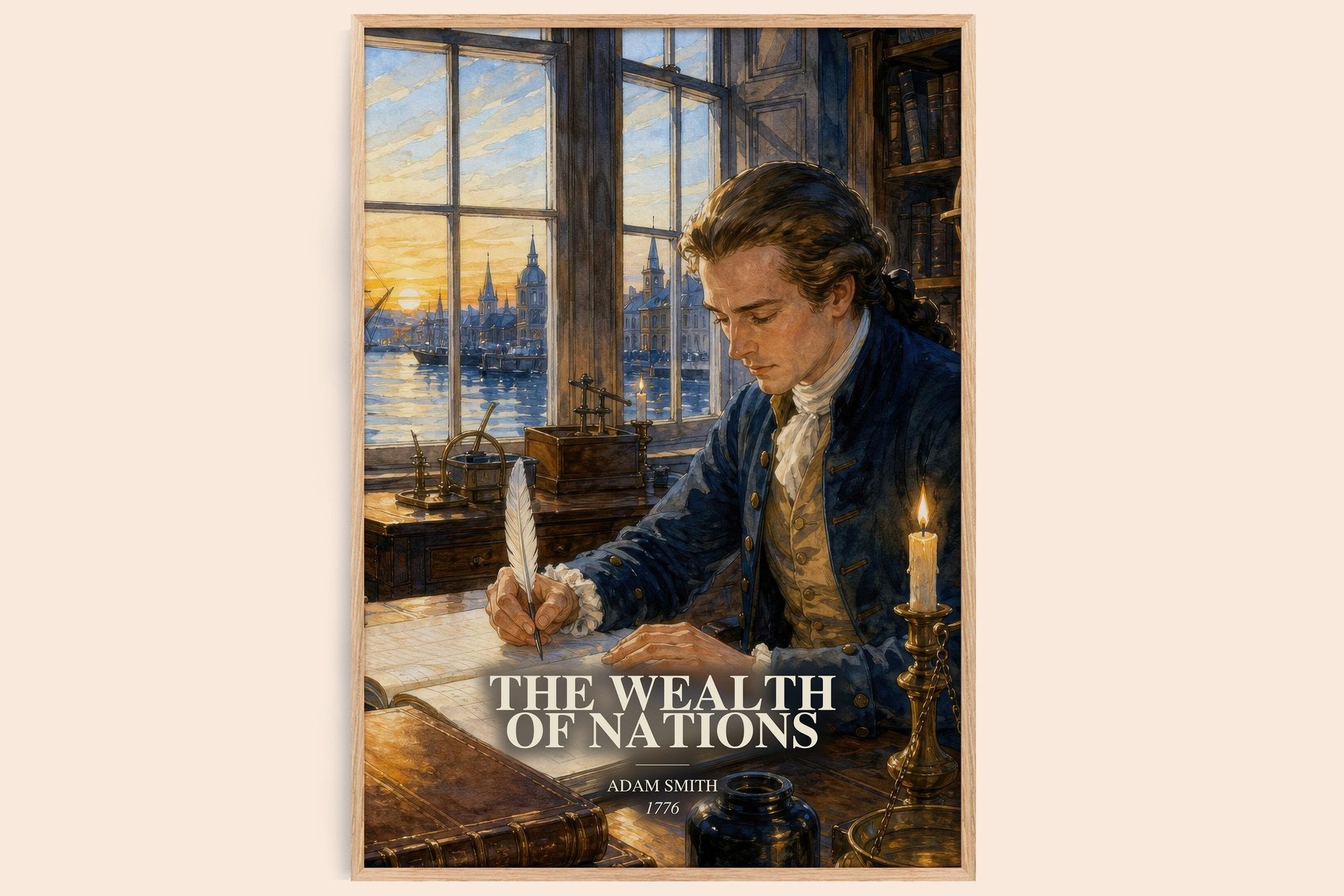 The Wealth of Nations Book Watercolour Illustration by Adam Smith