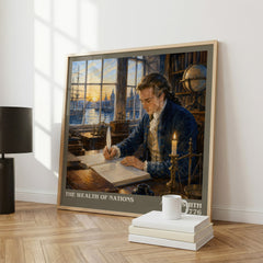 The Wealth of Nations literary print framed by window – literary home decor