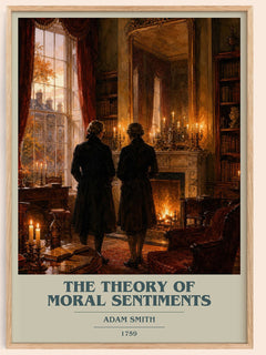 The theory of moral sentiments book cover book poster by Adam Smith – framed literary art print