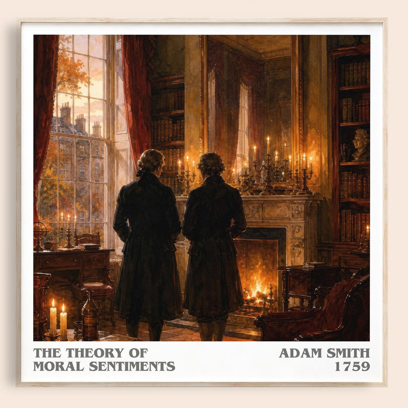 The theory of moral sentiments literary book poster by Adam Smith – framed literary art print