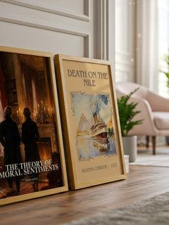 The theory of moral sentiments watercolour print framed by window – literary home decor