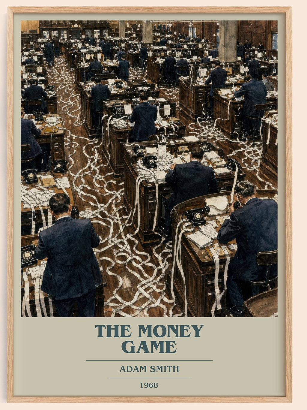 The money game book cover book poster by Adam Smith – framed literary art print