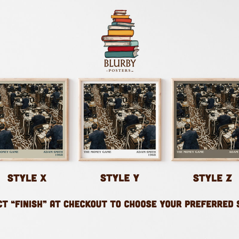 The money game literary print in frame leaning in hallway – non fiction wall art