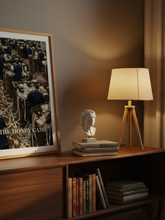 The money game watercolour print on bookshelf – Adam Smith fan gift