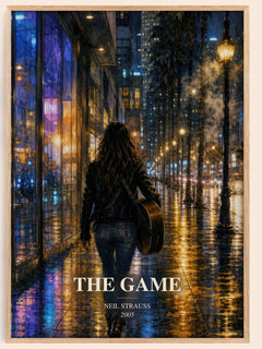 The Game watercolour book poster by Neil Strauss – framed literary art print