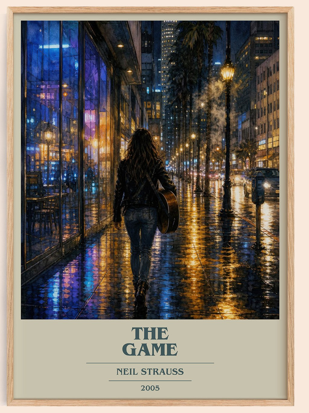 The Game book cover book poster by Neil Strauss – framed literary art print
