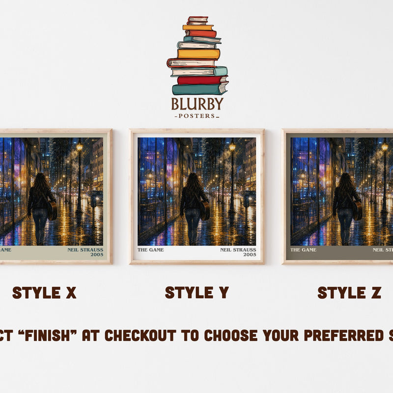 The Game literary print in frame leaning in hallway – memoir wall art