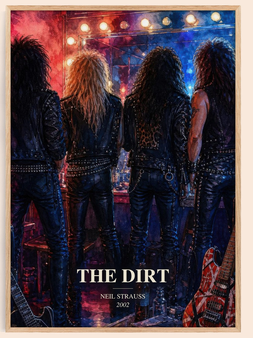 The Dirt watercolour book poster by Neil Strauss – framed literary art print