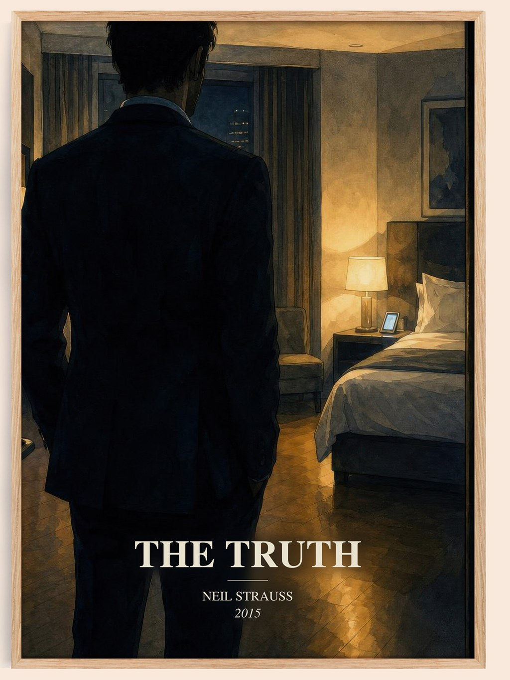 The truth watercolour book poster by Neil Strauss – framed literary art print