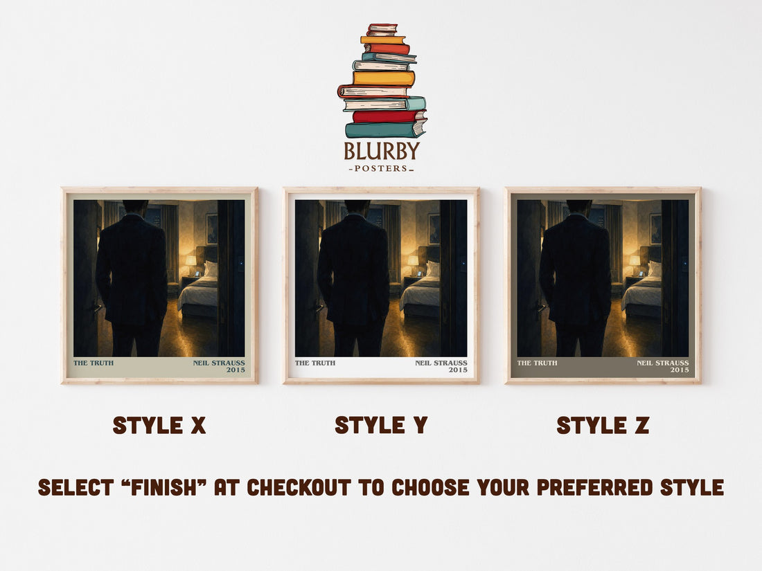 The truth literary print in frame leaning in hallway – memoir wall art (mockup)