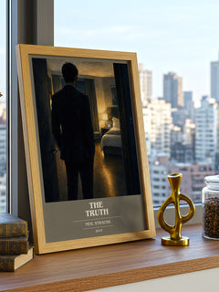 The truth book cover print framed by window – literary home decor