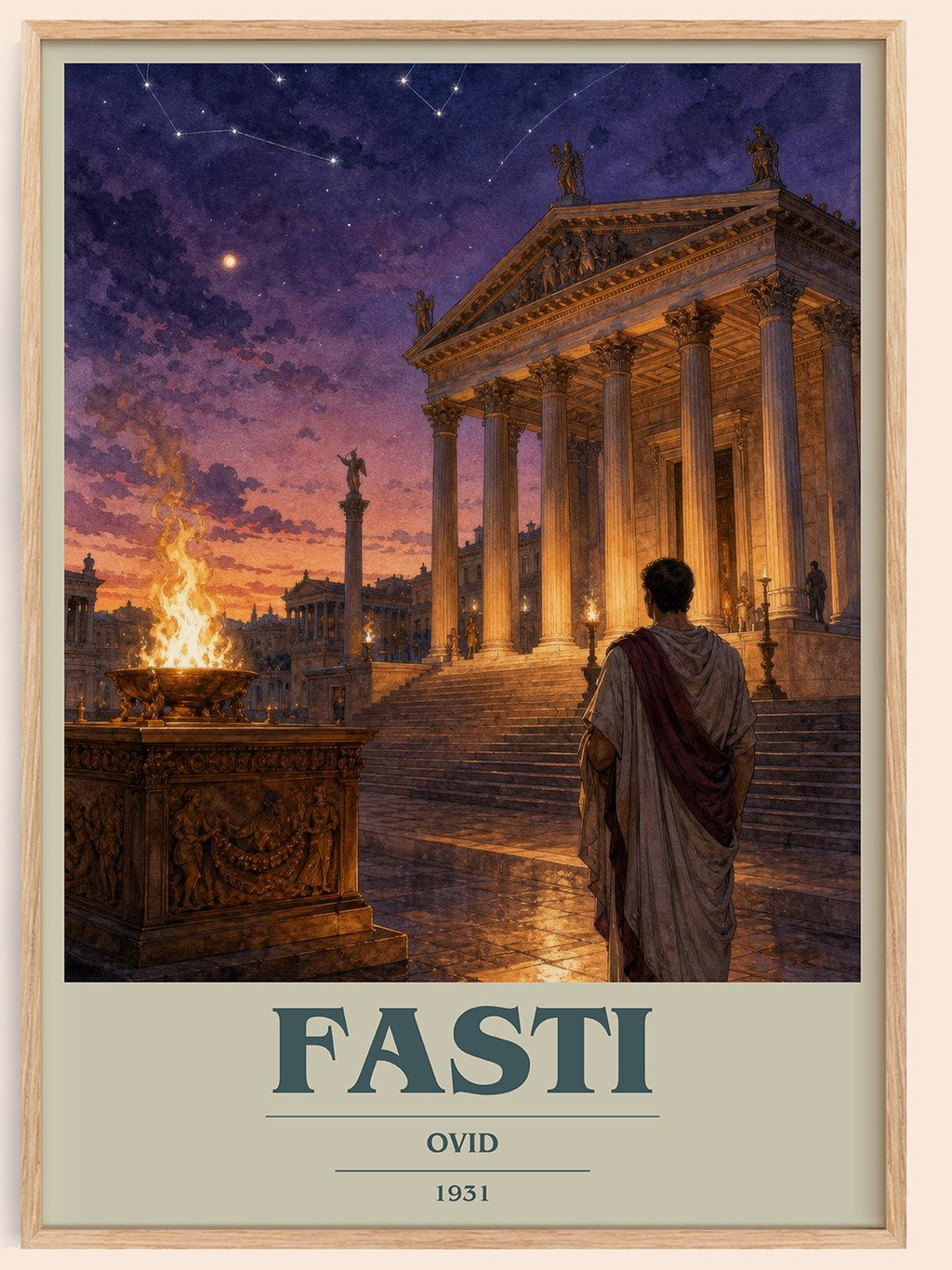 Fasti book cover book poster by Ovid – framed literary art print