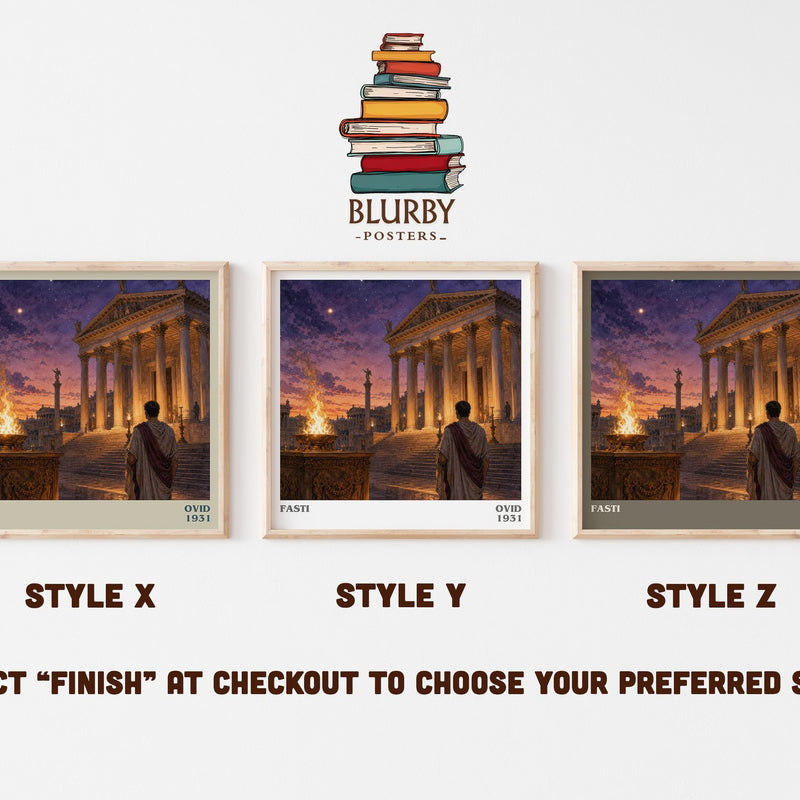 Fasti literary print in frame leaning in hallway – poetry wall art
