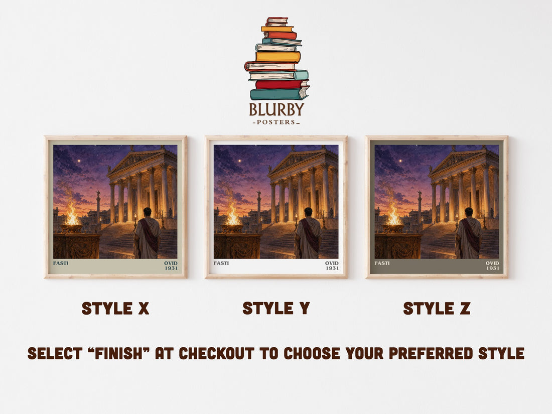 Fasti literary print in frame leaning in hallway – poetry wall art (mockup)