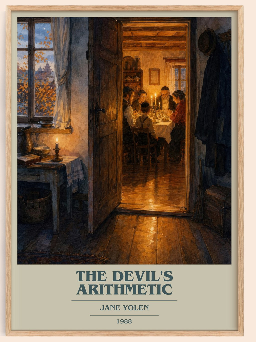 The devil's arithmetic book cover book poster by Jane Yolen – framed literary art print