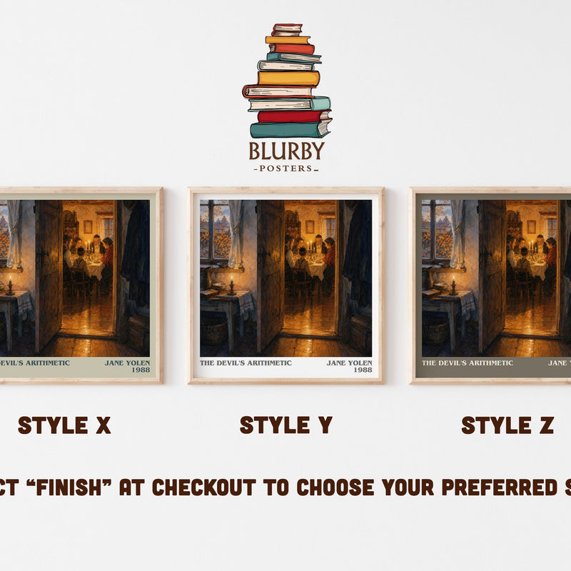 The devil's arithmetic literary print in frame leaning in hallway – historical fiction wall art
