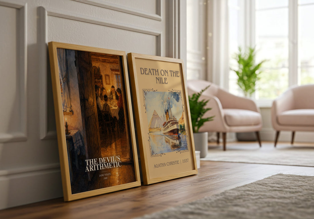 The devil's arithmetic watercolour print framed by window – literary home decor