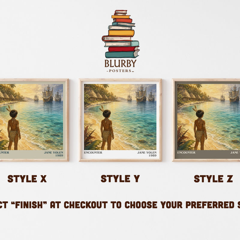 Encounter literary print in frame leaning in hallway – childrens wall art