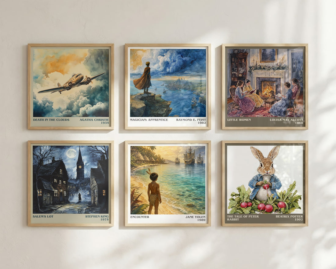 Encounter literary art print colour and style options – Jane Yolen book art