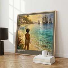 Encounter literary print framed by window – literary home decor